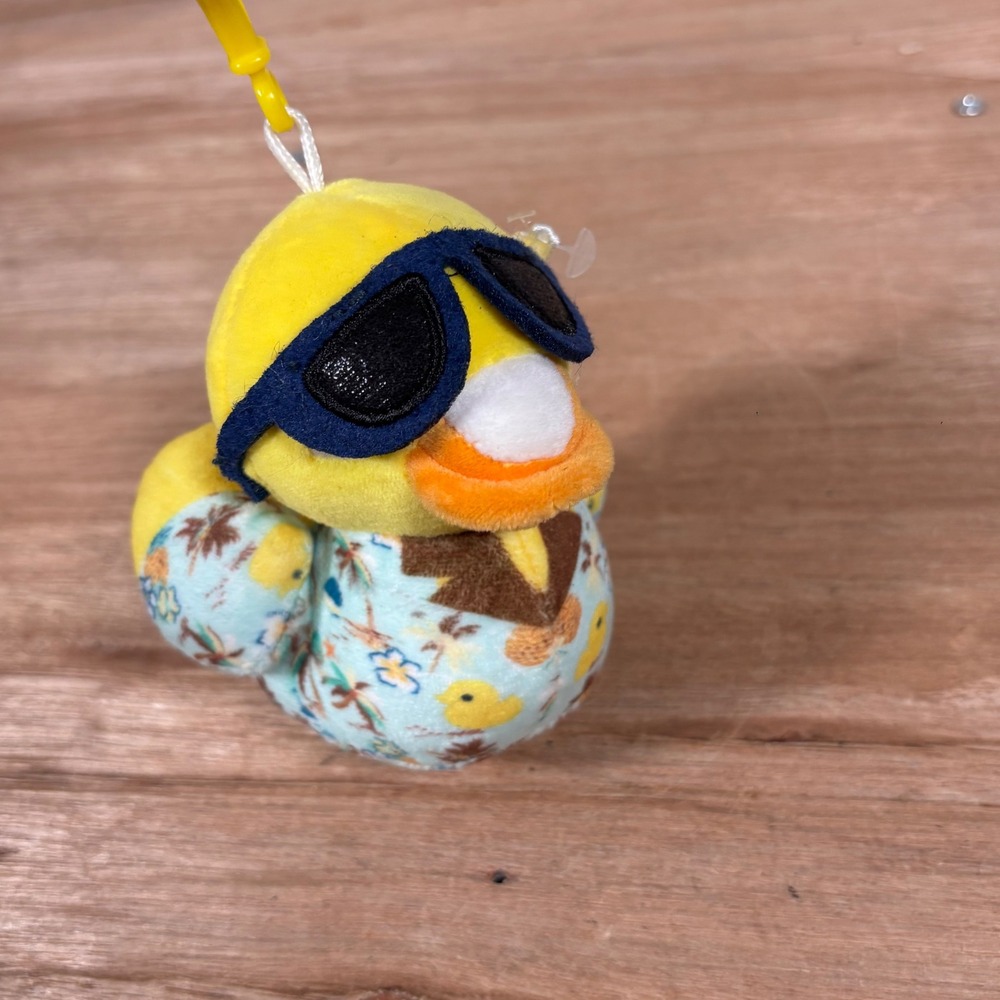 Dan Dee Collectors Choice Yellow Duck Plush Keychain Sunglasses Hawaiian Shirt